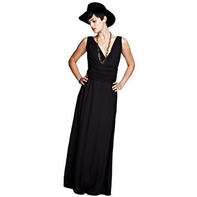 Black v neck maxi dress in CoolFresh fabric